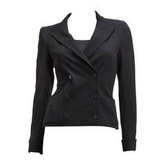 Chanel Black Spring Wool Double Breasted Jacket 36 2