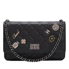 Chanel Black Charms Symbol Wallet on Chain (WOC)