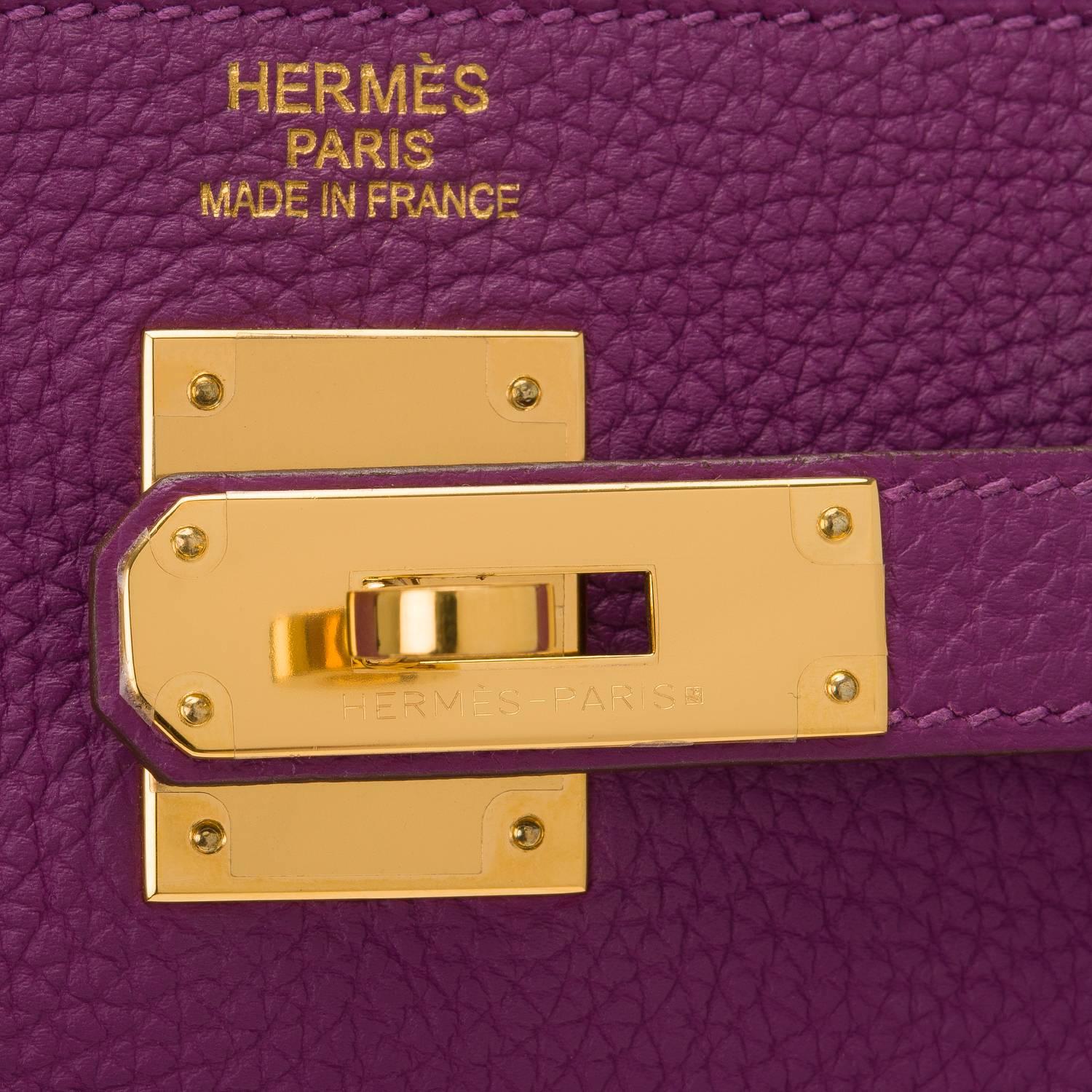 Women's Hermes Anemone Togo Retourne Kelly 35cm Gold Hardware