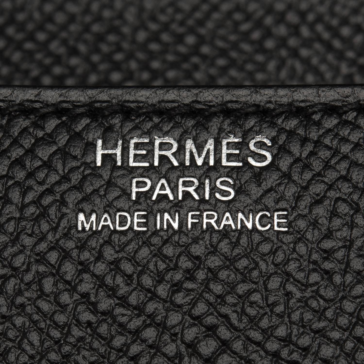 Hermes Black Epsom Constance 24cm Palladium Hardware NEW For Sale 5