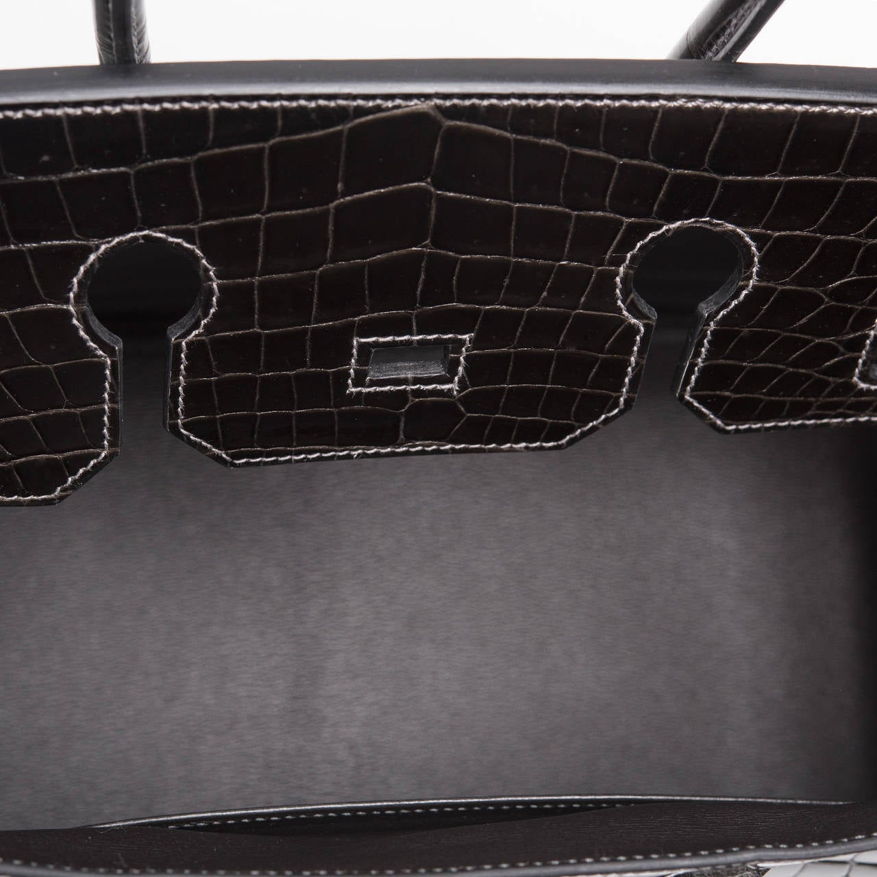 hermes graphite porosus crocodile 35cm birkin bag with palladium ...  