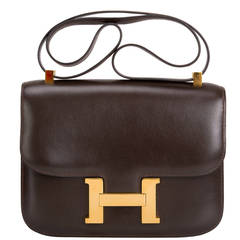 Hermes Vintage Chocolate Box Constance 23cm