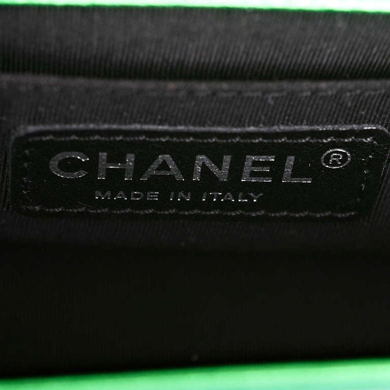 Chanel Metallic Green Patent Small Boy Bag 4