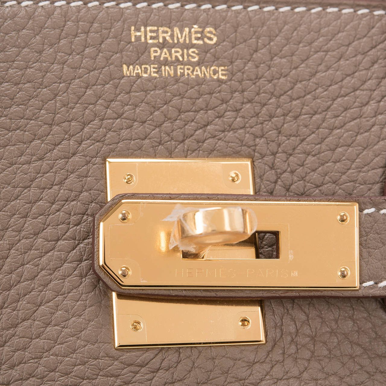 Hermes Etoupe Clemence Birkin 35cm Gold Hardware at 1stdibs