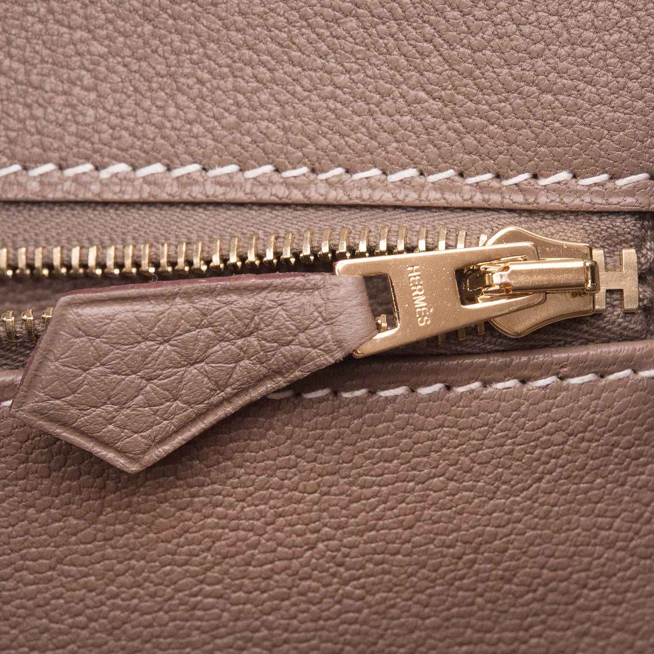 Hermes Etoupe Clemence Birkin 35cm Gold Hardware at 1stdibs