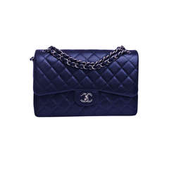 Chanel Midnight Blue Quilted Caviar Jumbo Classic 2.55 Double Flap Bag
