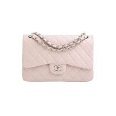 Chanel Baby Pink Quilted Caviar Jumbo Classic 2.55 Double Flap Bag