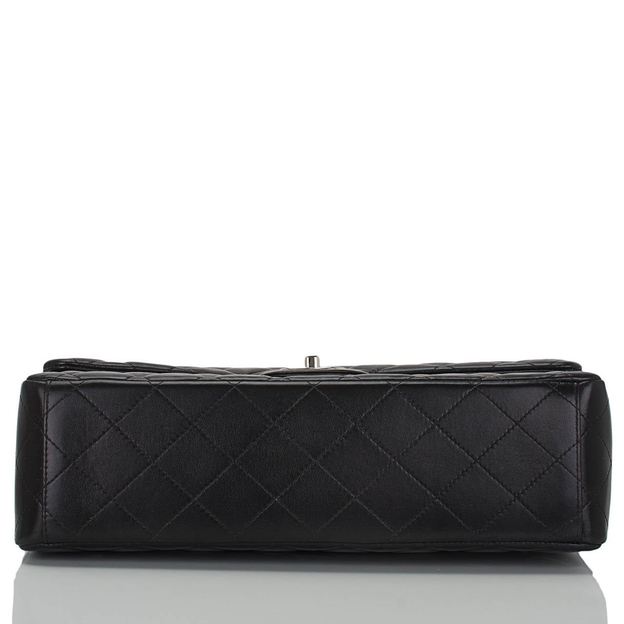 Women's Chanel Black Quilted Lambskin Maxi Classic Double Flap Bag
