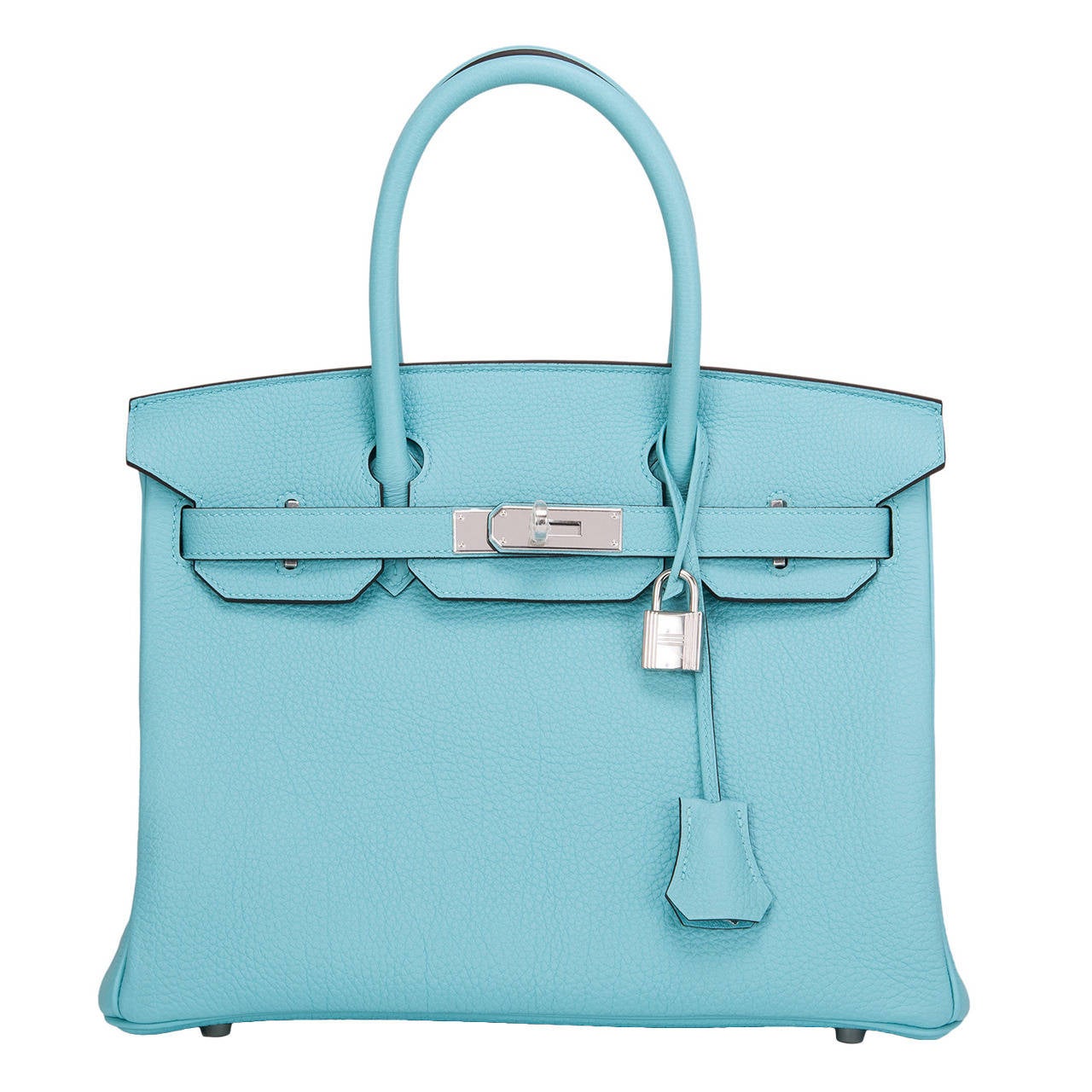 Hermes Blue Atoll Togo Birkin 30cm Palladium Hardware For Sale at ...  