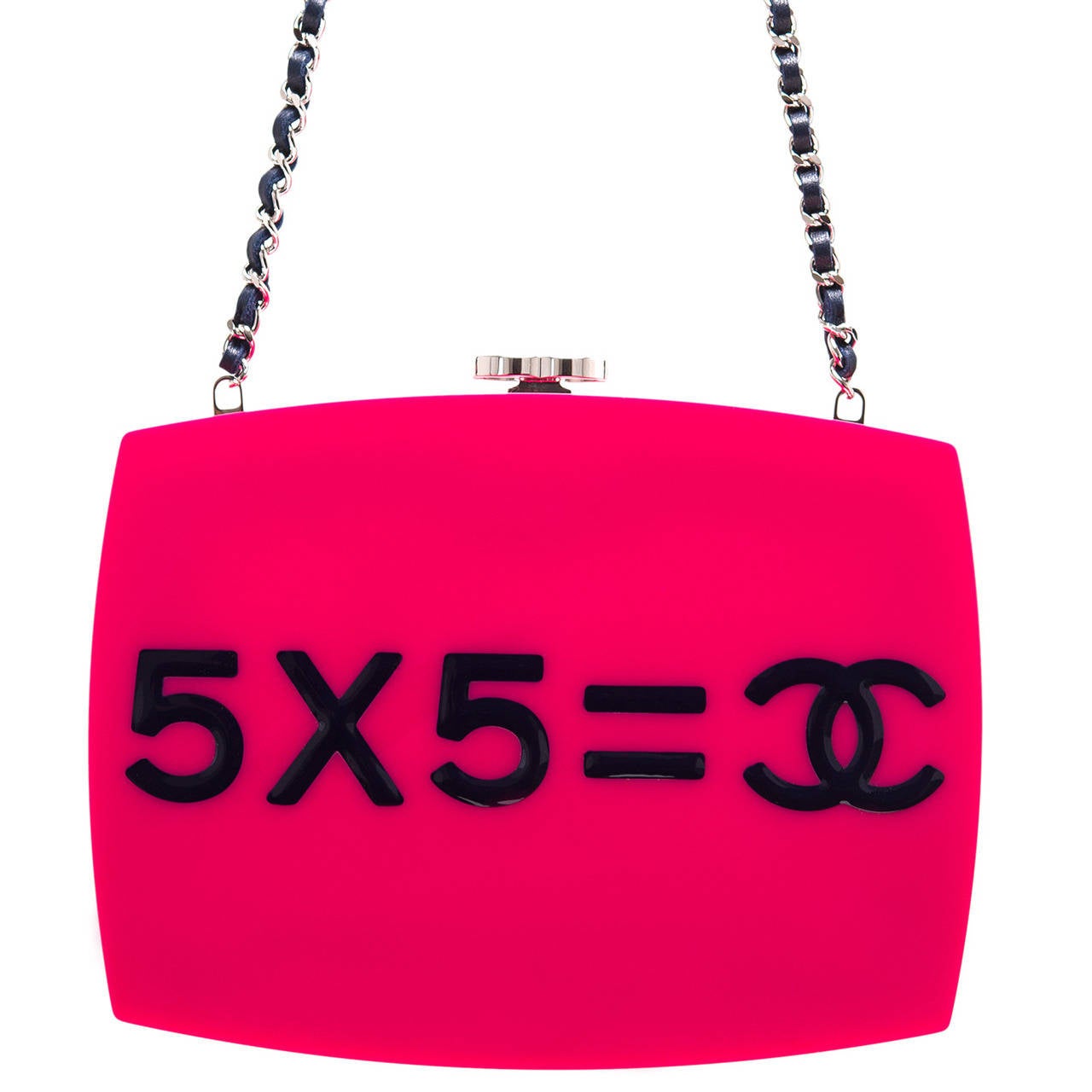 Chanel Limited Edition 5 X 5 = Cc Pink Plexiglass Minaudiere