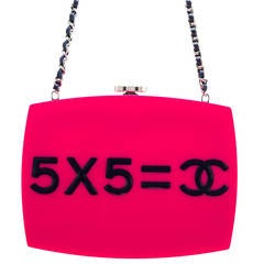 Chanel Limited Edition "5 X 5 = Cc" Pink Plexiglass Minaudiere