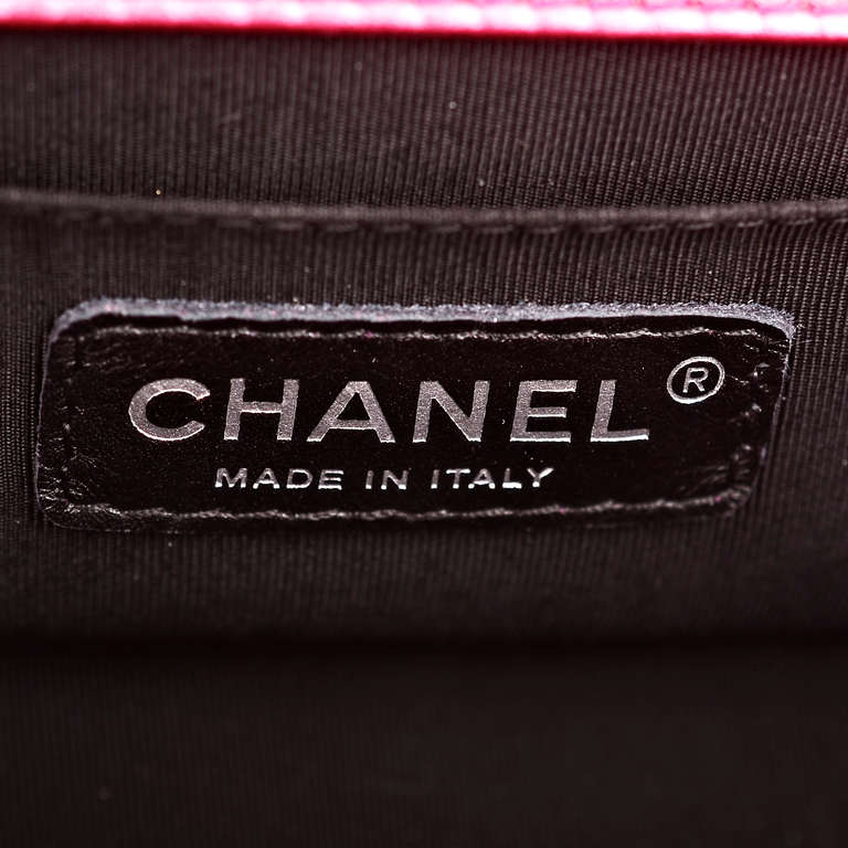 Chanel Metallic Fuchsia Pink Patent Small Boy Bag 5