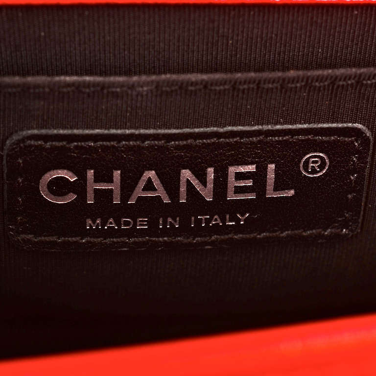 Chanel Metallic Red Patent Small Boy Bag 5