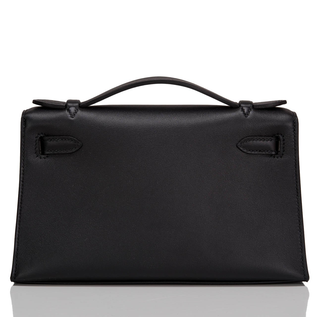 Hermes Black Swift Kelly Pochette In New Condition In New York, NY