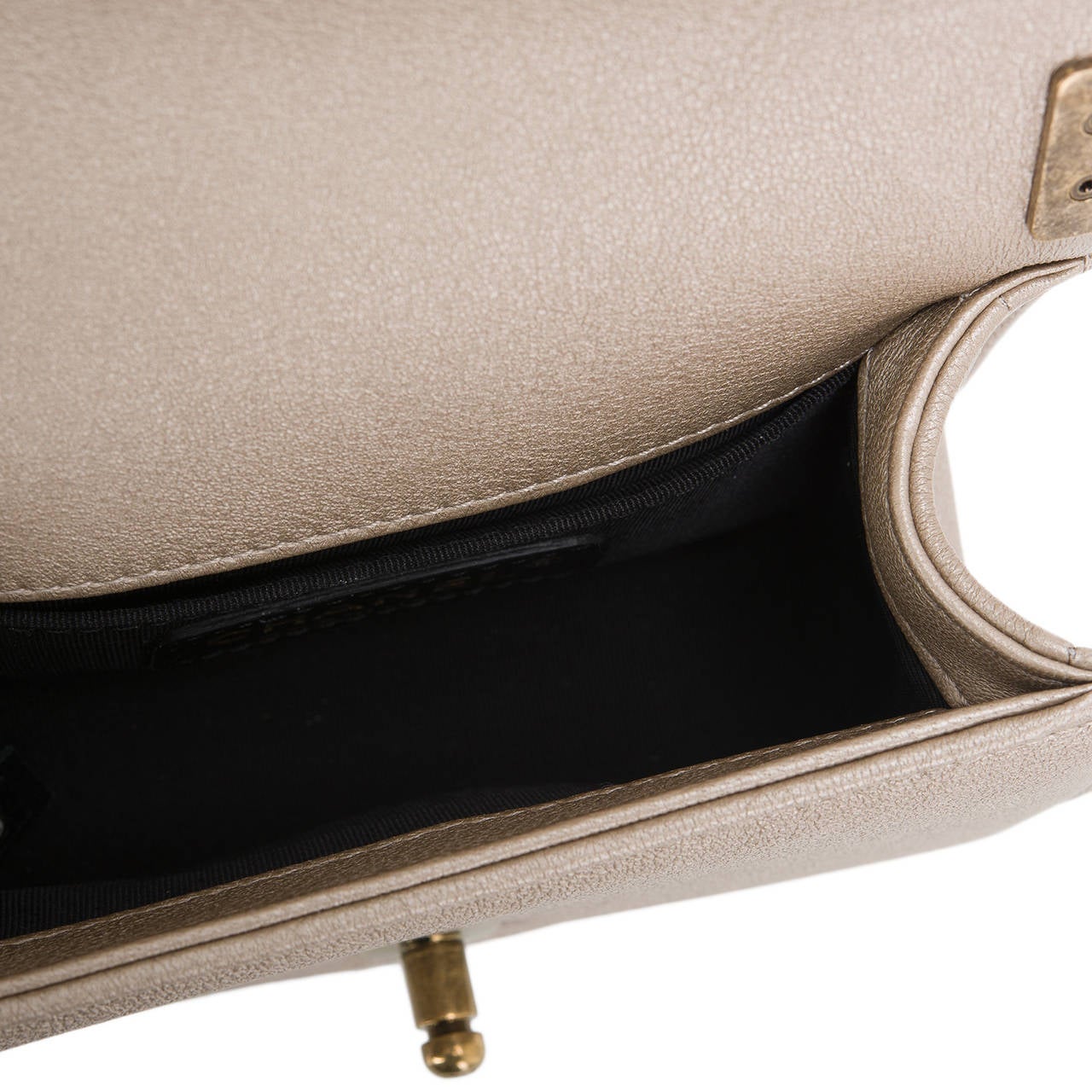 Chanel Light Gold Lambskin Scales Mini Boy Flap Bag 1