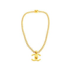 Chanel Vintage Large CC Turnlock Pendant Necklace