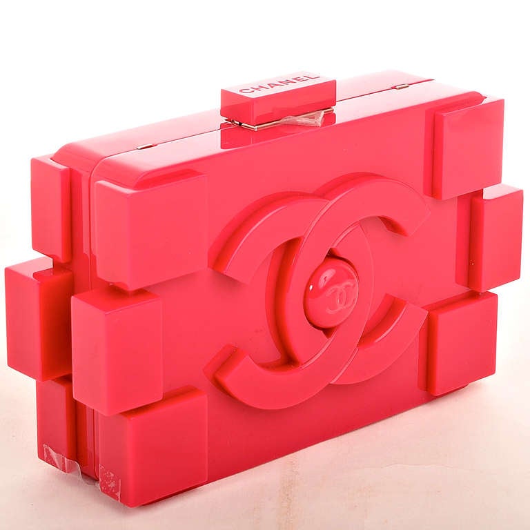 Chanel Fuchsia Pink Lego Clutch Boy Bag at 1stDibs