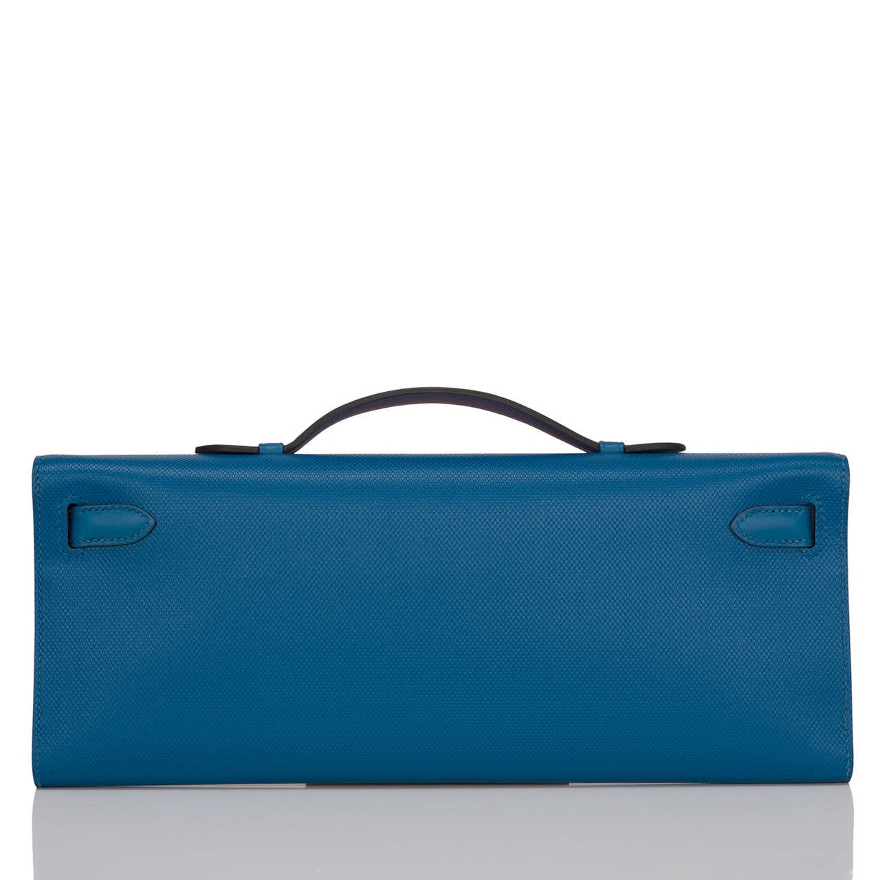Hermes Bleu de Galice Veau Grain d'H Kelly Cut In New Condition In New York, NY
