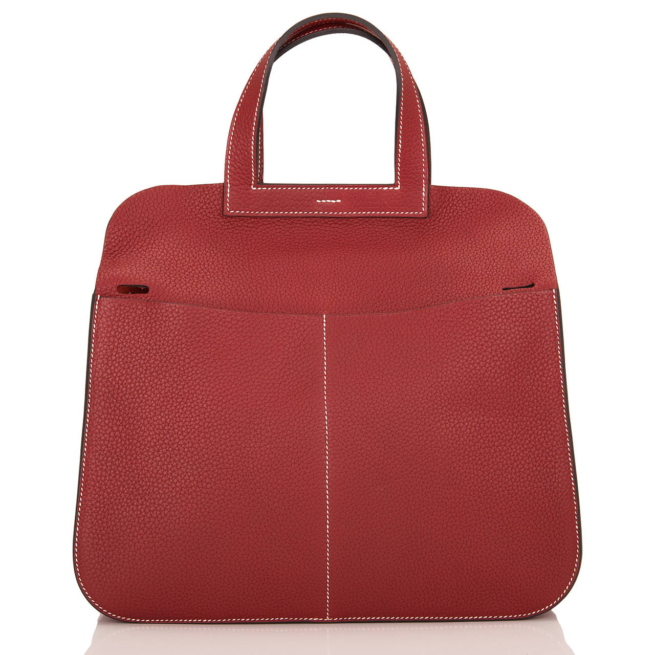 Hermes Rouge H Clemence Halzan Bag In New Condition In New York, NY