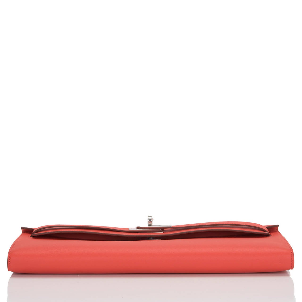 red birkin bag - hermes kelly cut clutch in cappucine swift with silver hardware