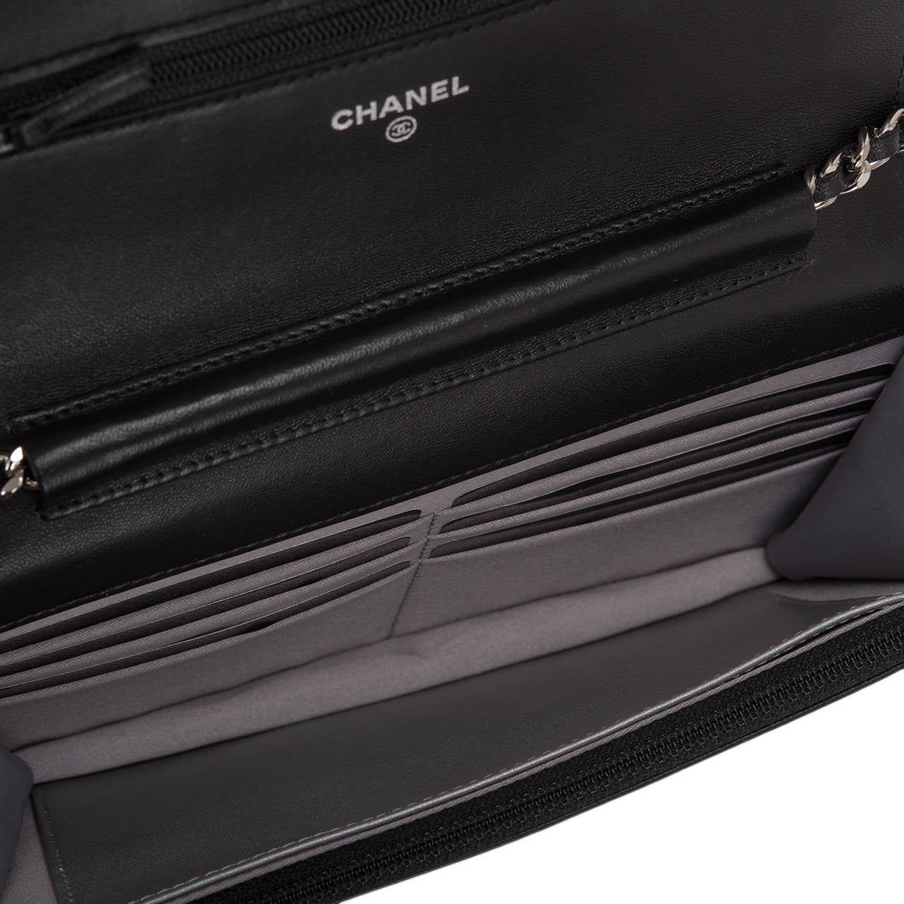 Chanel Black Lambskin Camellia Wallet On Chain (WOC) 1