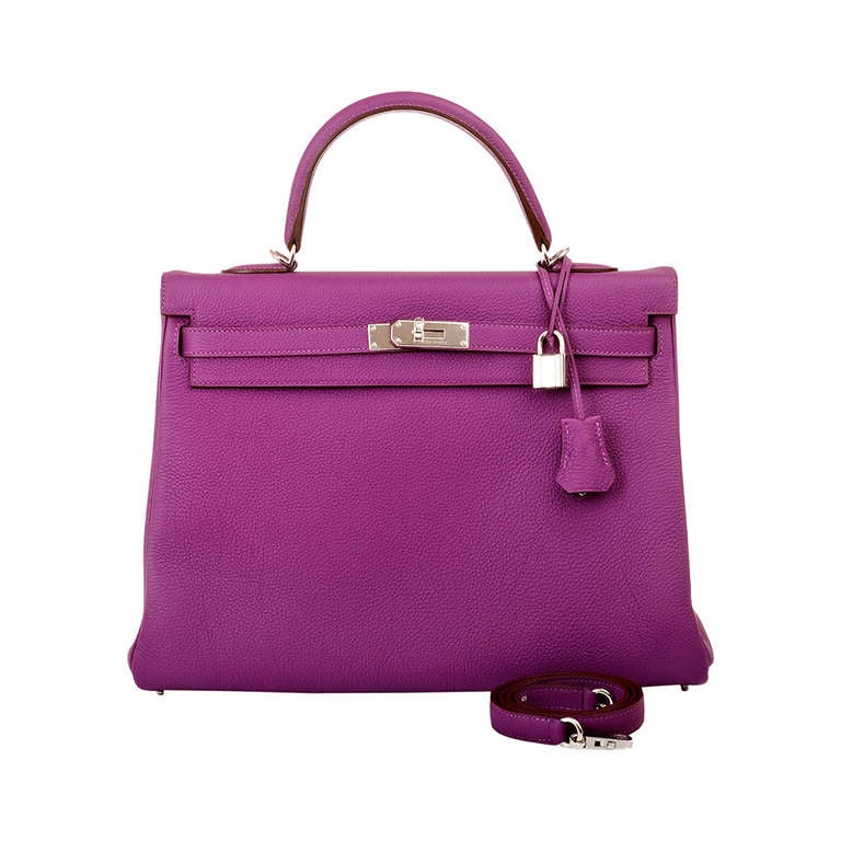 Hermes Anemone Togo Kelly 35cm Palladium Hardware