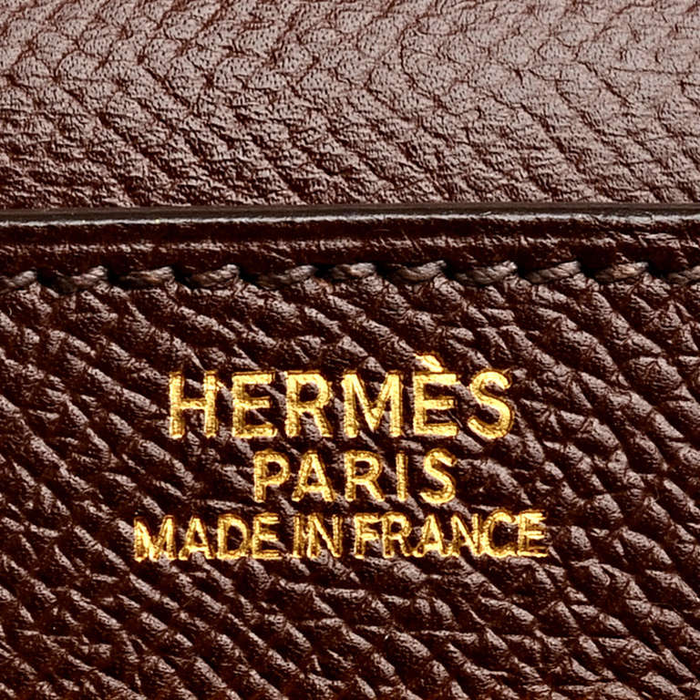 Hermes Chocolat Courchevel Kelly 32cm Gold Hardware (Preowned) 4