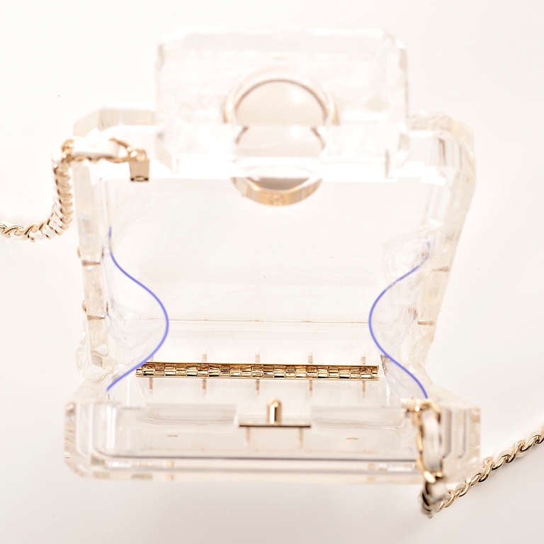 Women's Chanel Clear No5 Perfume Bottle Runway Evening Bag