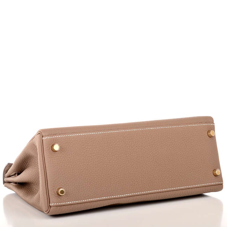 Hermes Etoupe Togo Kelly 32cm Gold Hardware at 1stdibs  