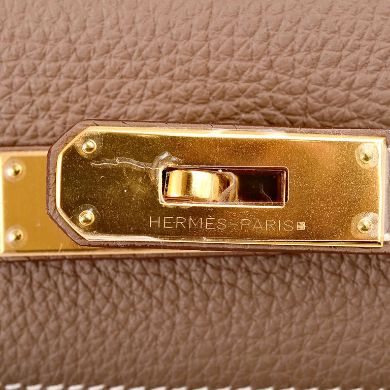 Hermes Etoupe Togo Kelly 32cm Gold Hardware 2