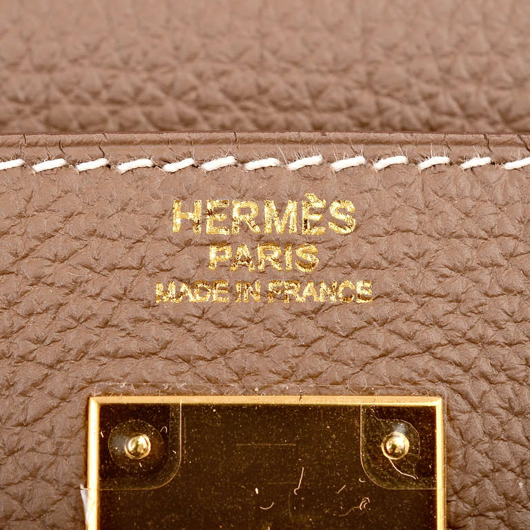 Hermes Etoupe Togo Kelly 32cm Gold Hardware 4
