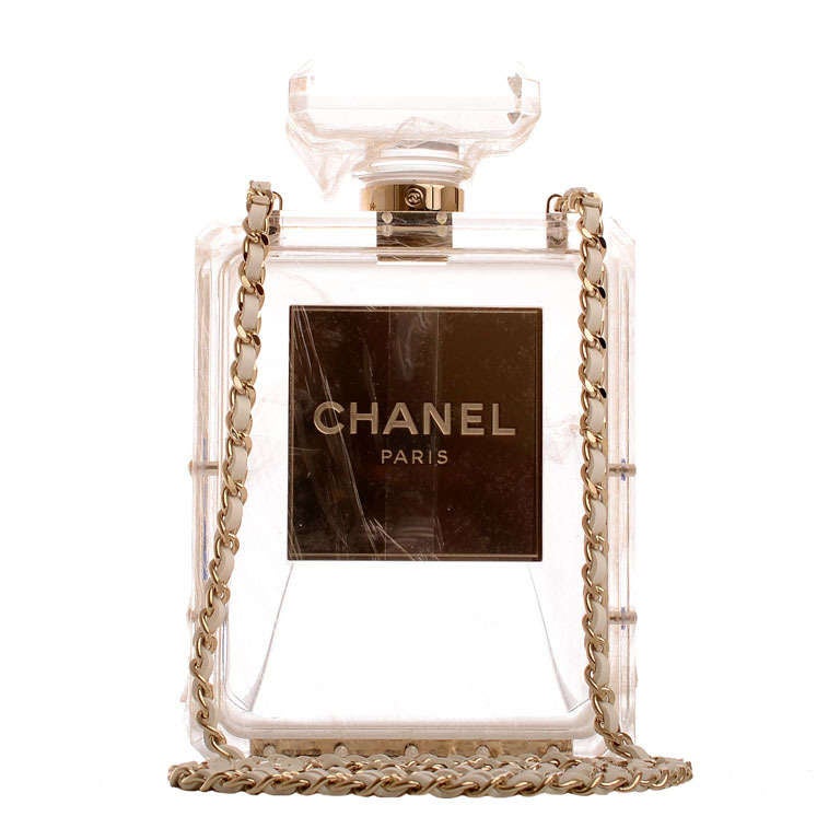 Chanel Clear No5 Perfume Bottle Runway Evening Bag