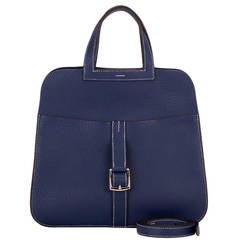 Hermes Blue Sapphire Clemence Halzan Bag