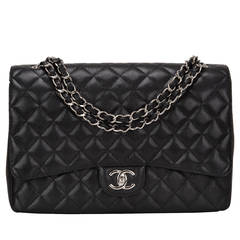 Chanel Black Quilted Caviar Maxi Classic Double Flap Bag