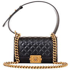 Chanel Pearly Black Lambskin Small Boy Bag