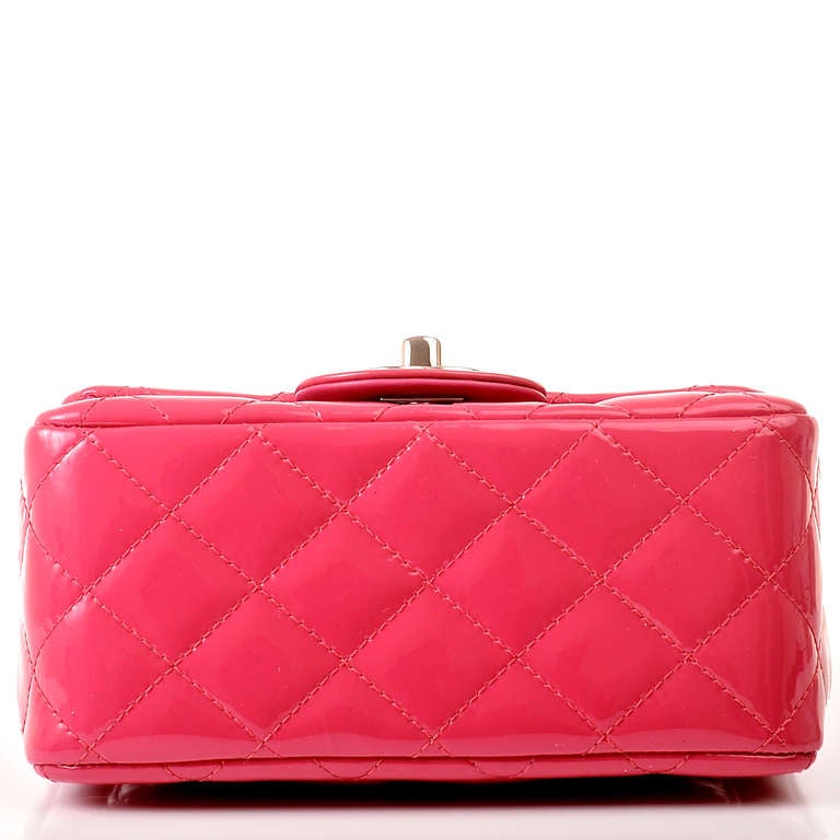 Chanel Fuchsia Pink Quilted Patent Mini Classic 2.55 Shoulder/Crossbody Flap Bag 1
