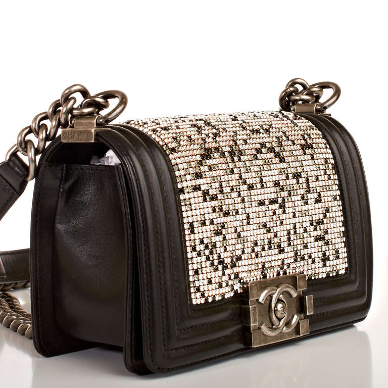 chanel rhinestone boy bag