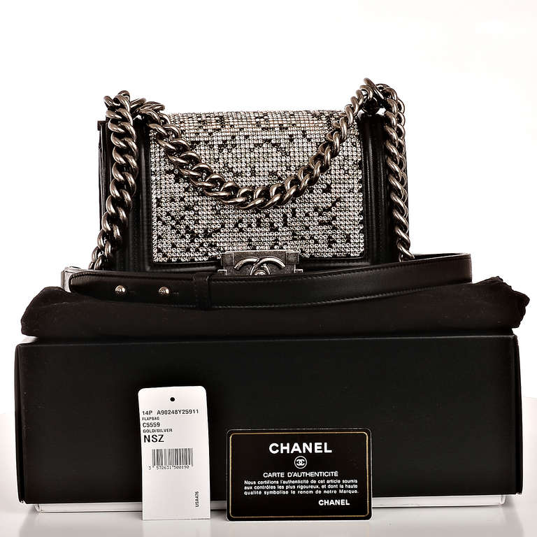 Chanel Limited Edition Strass Rhinestone Small Boy Bag 3