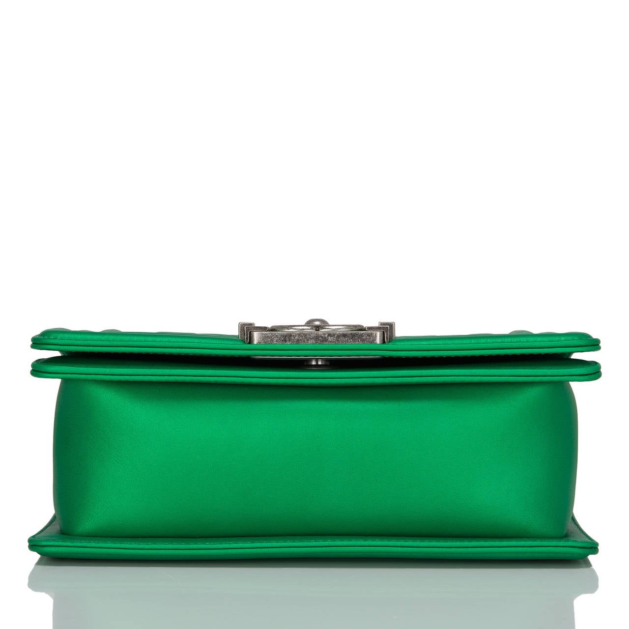 Women's Chanel Green Metallized Calfskin Small Boy Bag