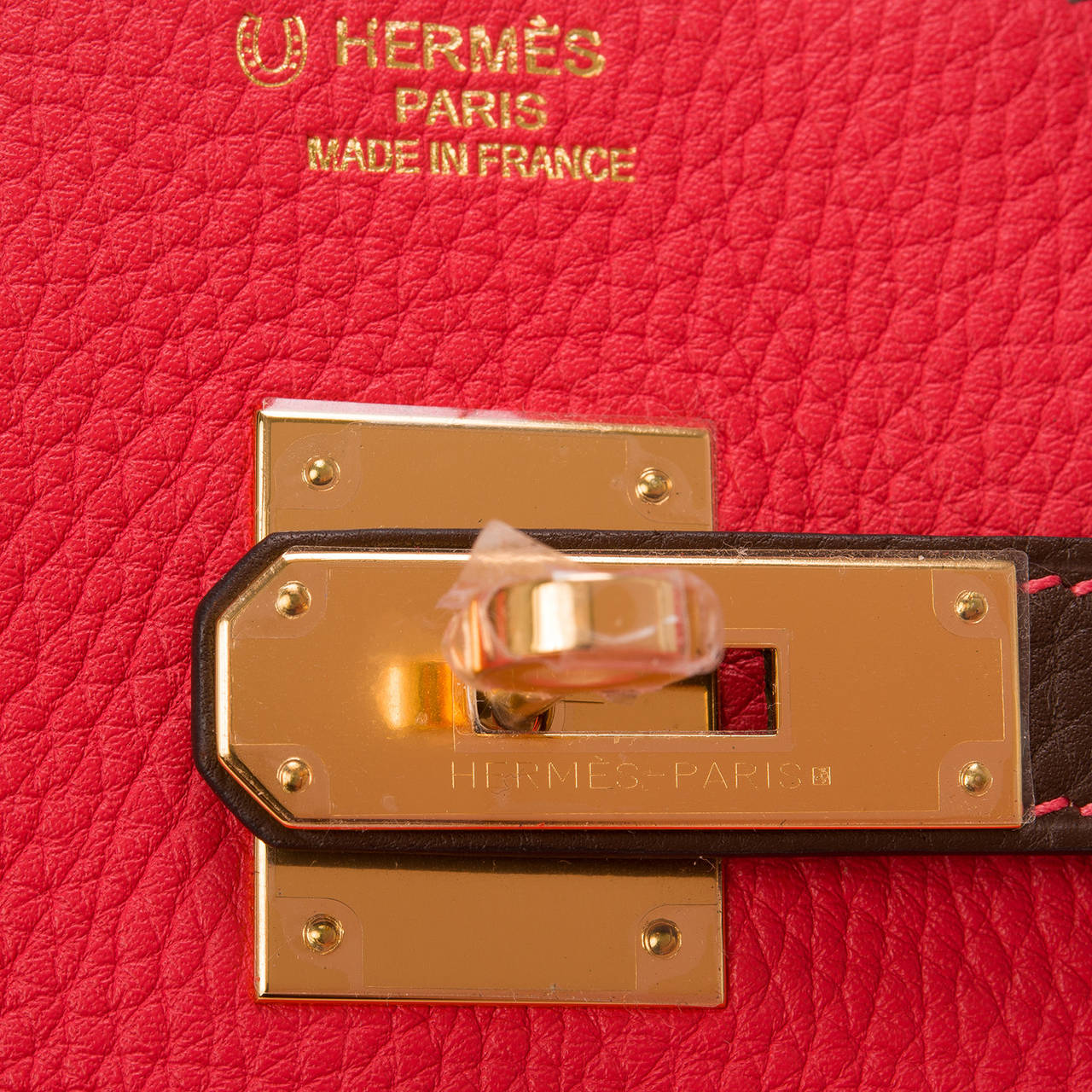 Hermes Bi-color SO Horseshoe Rouge Pivione/Cacao Birkin 35cm In New Condition In New York, NY