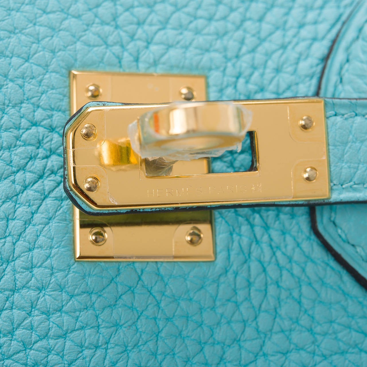 Hermes Blue Atoll Togo Birkin 25cm Gold Hardware For Sale 1