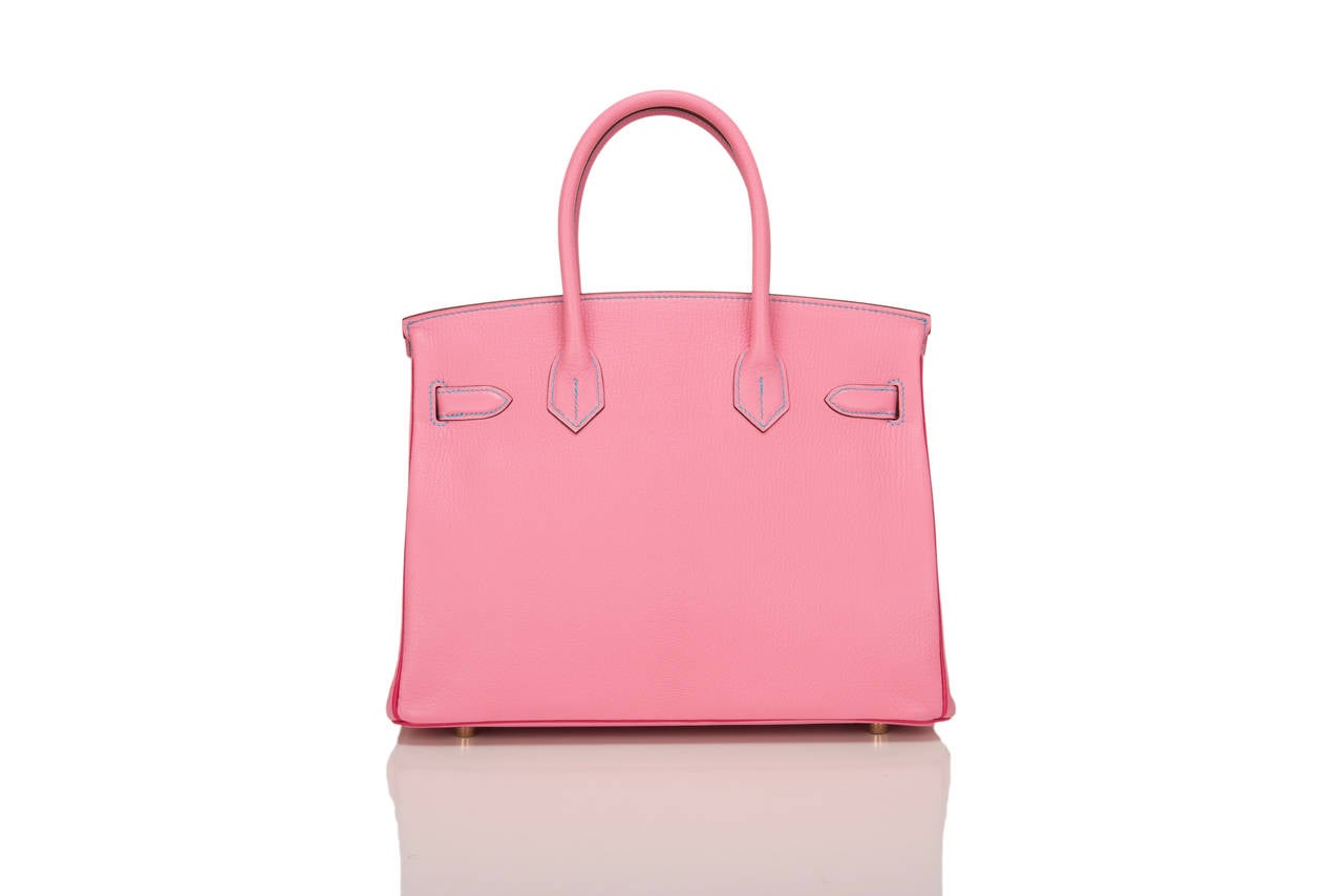 Hermes Tri-color SO Horsehoe 5P Chevre Birkin 30cm GHW In New Condition In New York, NY