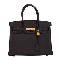 Hermes Black Togo Birkin 30cm Gold Hardware