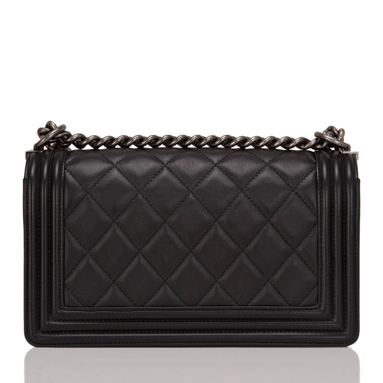 Chanel Black Quilted Calfskin Medium Boy Bag In New Condition In New York, NY