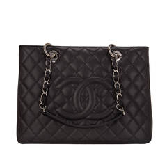 Chanel Black Quilted Caviar Grand Shopper Tote (GST) Bag