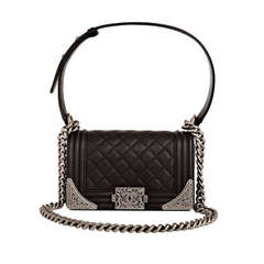 Chanel Black Calfskin Small "Dallas" Boy Bag
