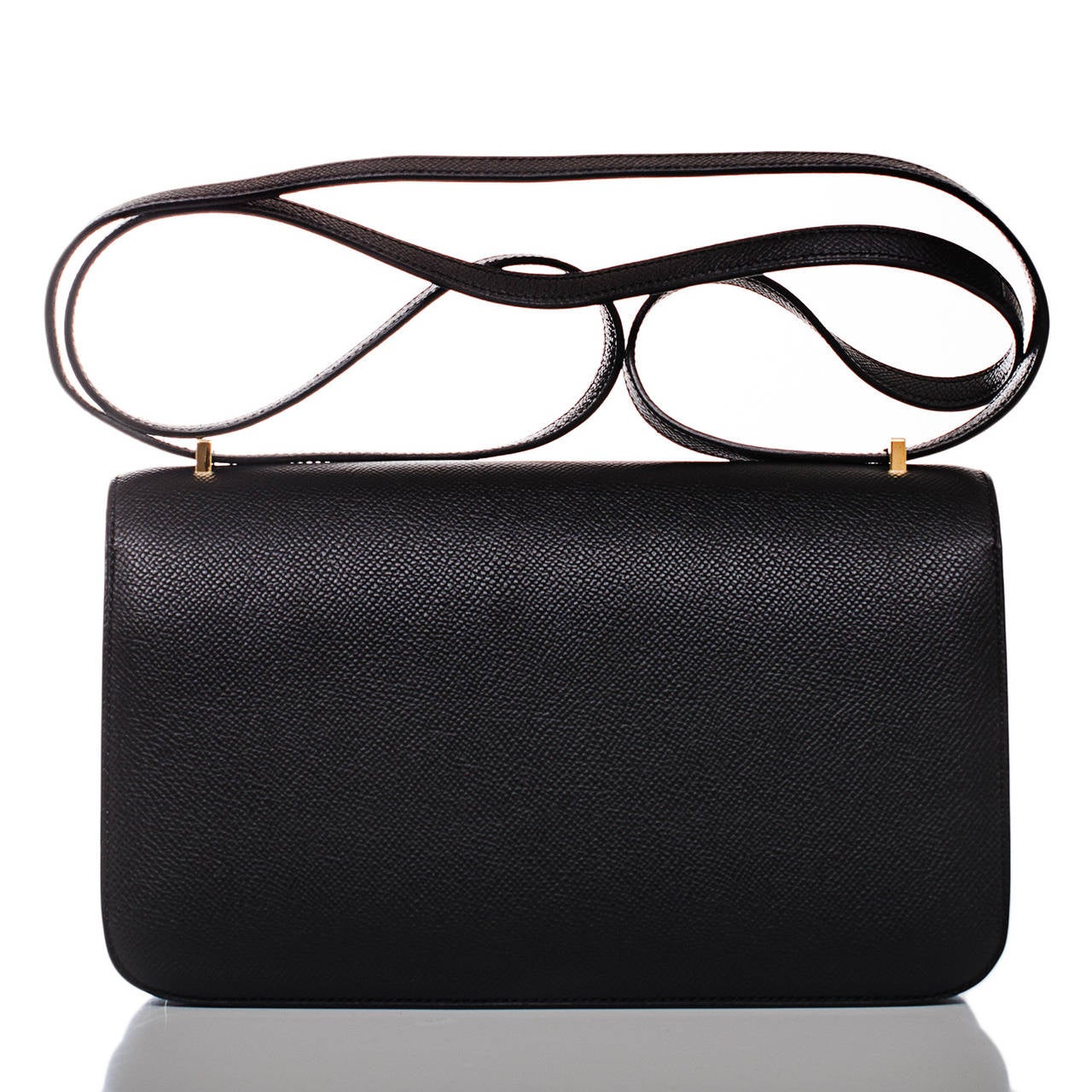 Hermes Black Epsom Constance Elan 25cm In Excellent Condition In New York, NY