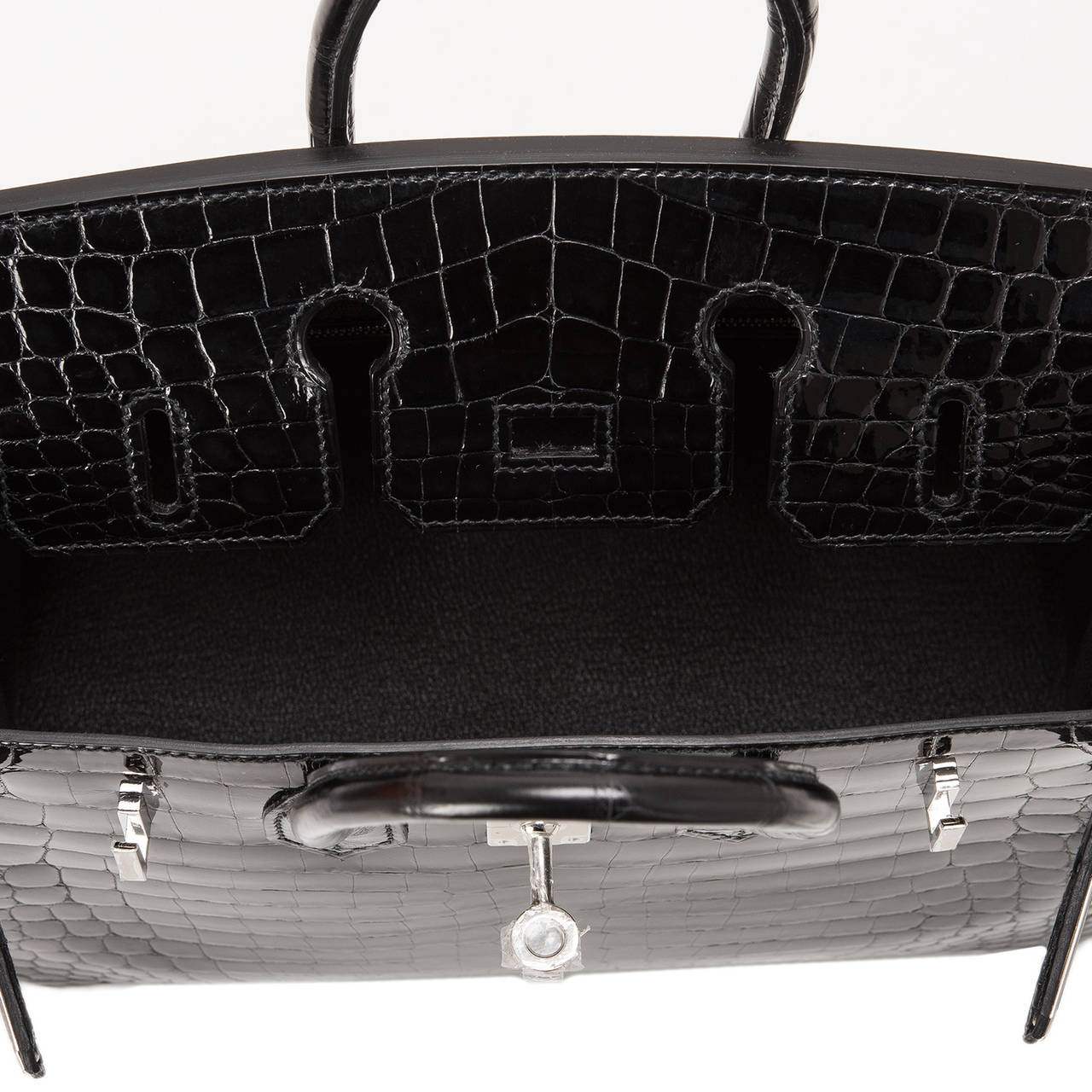 Hermes Black Niloticus Crocodile Birkin 25cm Palladium Hardware 3