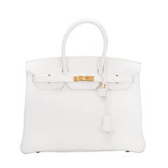 Hermes White Birkin 35cm Gold Hardware