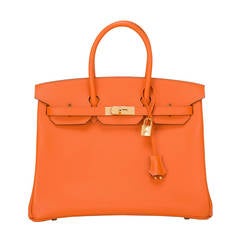 Hermes Orange H Epsom Birkin 35cm Gold Hardware